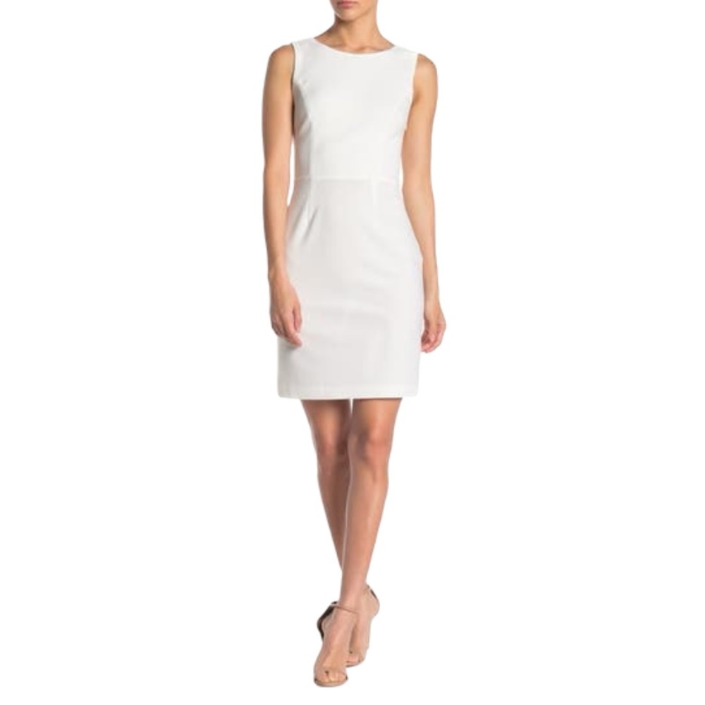 Betsey Johnson Ivory Cutout Back Scuba Crepe Dress